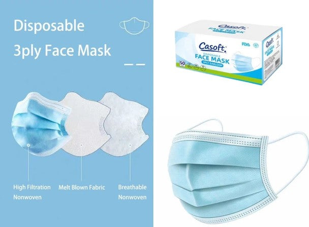 Disposable 3 Ply Face Mask - MEDability