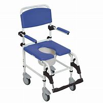 Aluminum Rehab Shower Commode Chair with Four Rear-locking Casters - MEDability