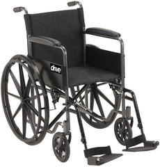 Silver Sport 1 18" Manual Wheelchair, Fixed armrests, swingaway footrests - MEDability