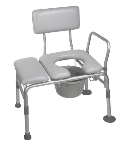 Padded Transfer Bench with Commode Padded Seat
