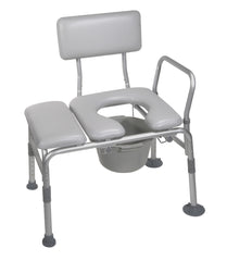 Padded Transfer Bench with Commode Padded Seat - MEDability